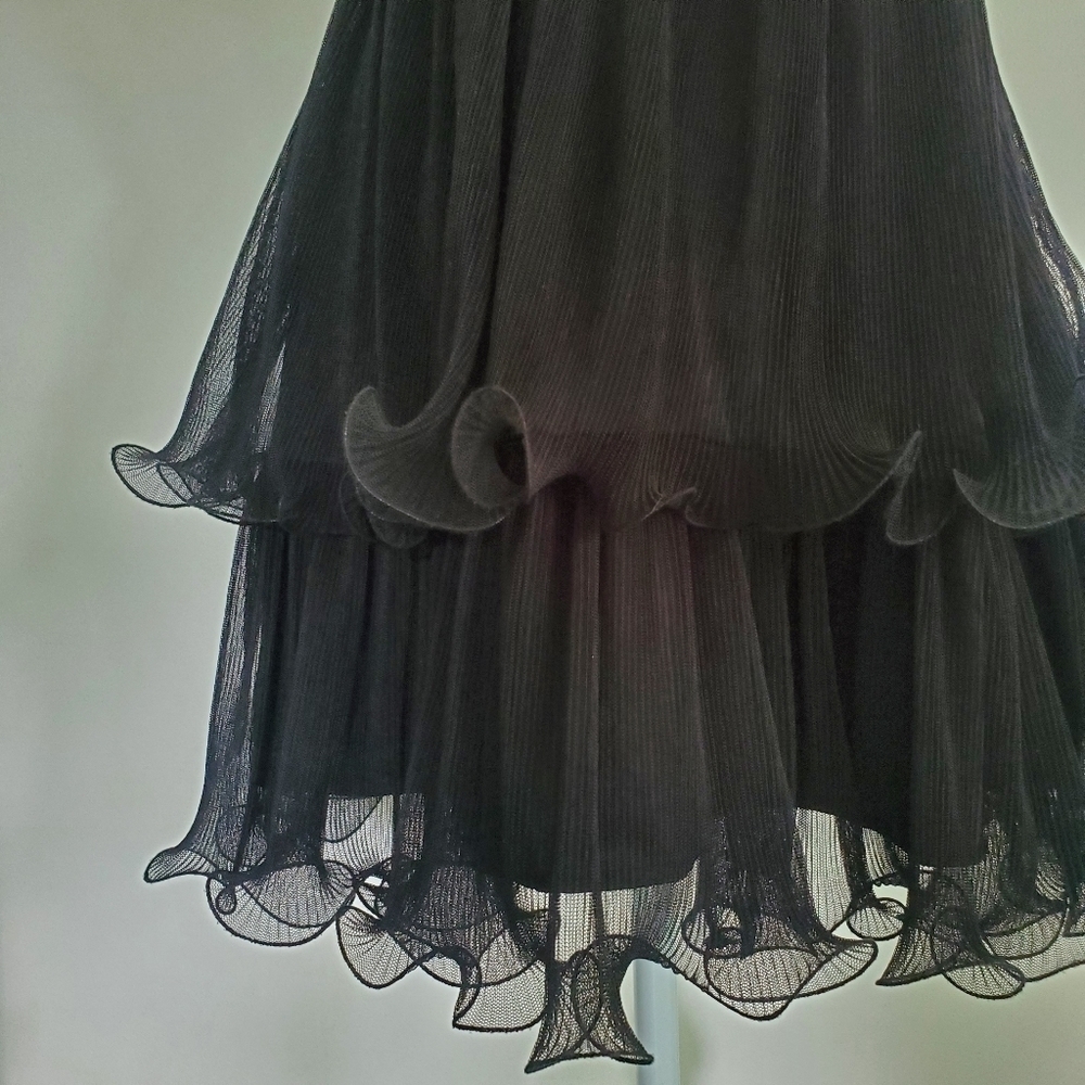 Guess by Marciano Mesh Frill Black Dress - Picture 4 of 10